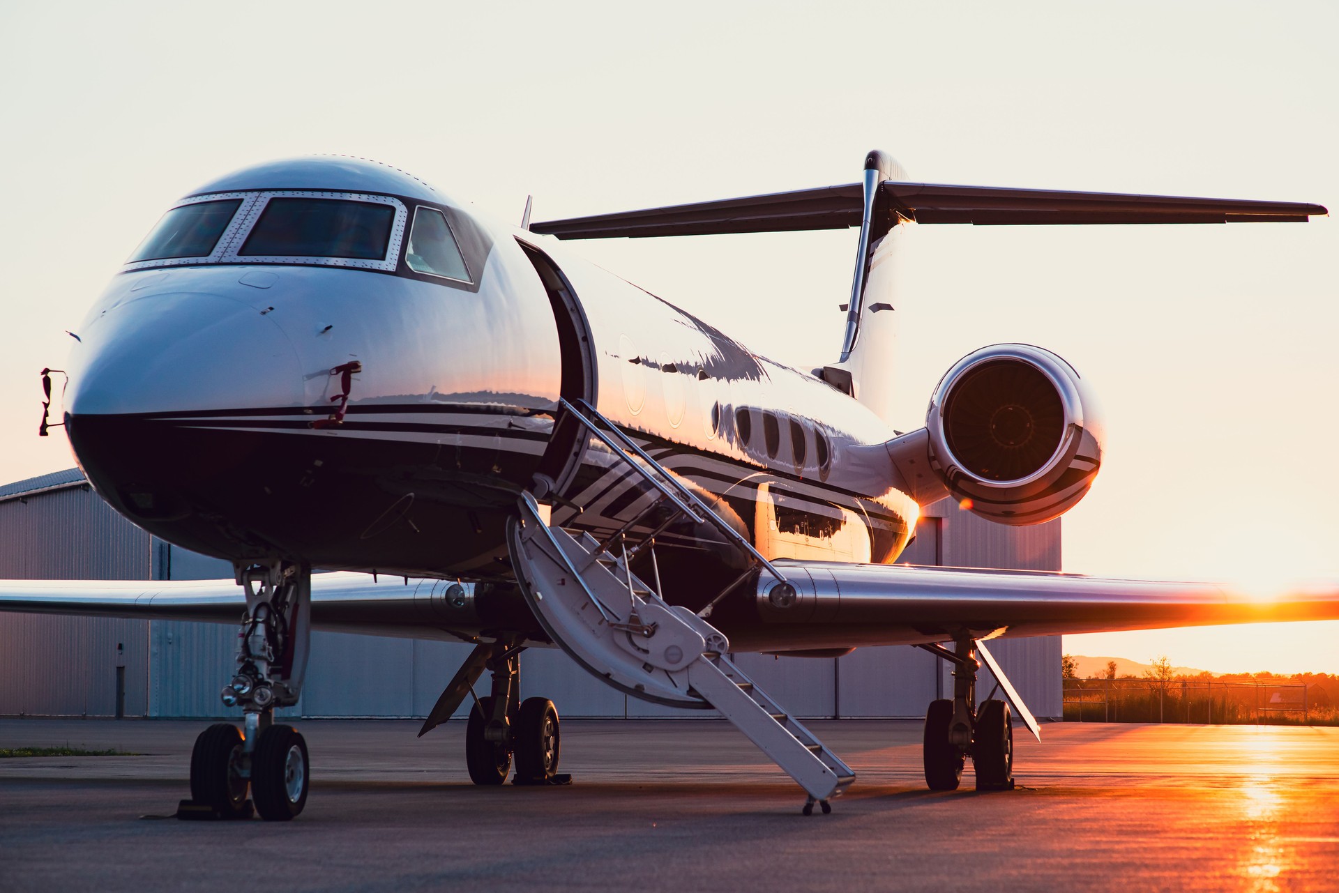 Private Jet Waiting for Boarding